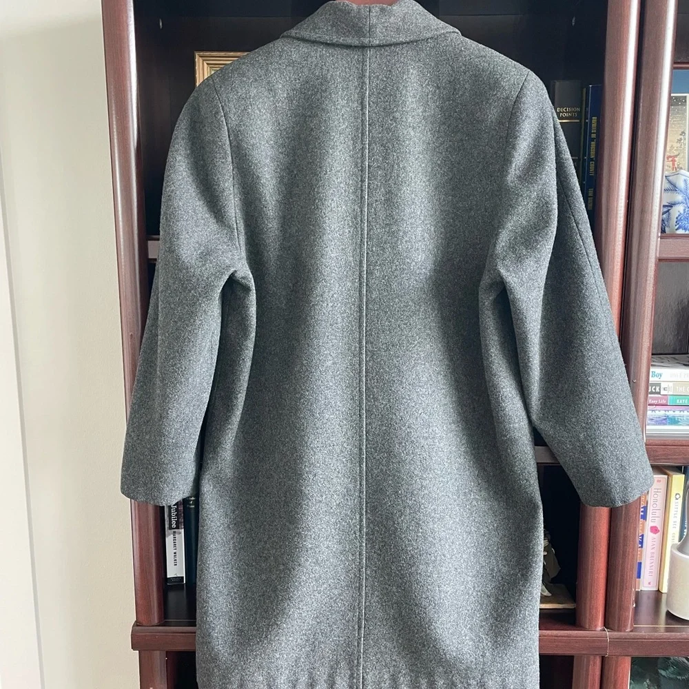 Vintage J. Gallery Wool Blend Gray Double Breasted Gold Buttons Coat - Picture 5 of 6